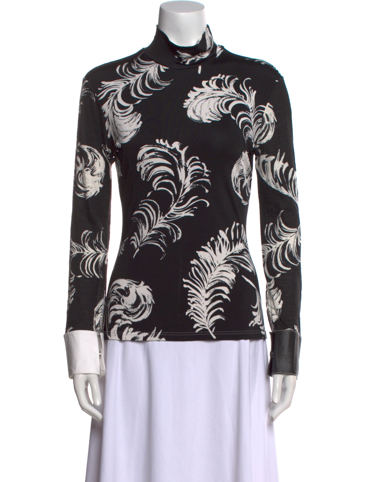 Loewe Printed Mock Neck Button-Up Top