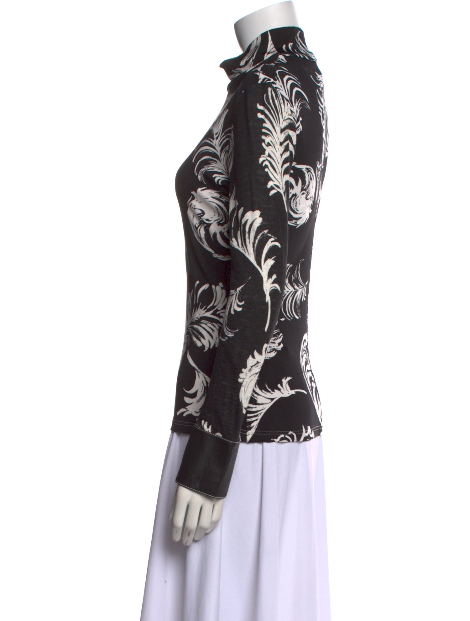 Loewe Printed Mock Neck Button-Up Top