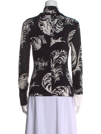 Loewe Printed Mock Neck Button-Up Top