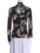 Loewe Printed Mock Neck Button-Up Top