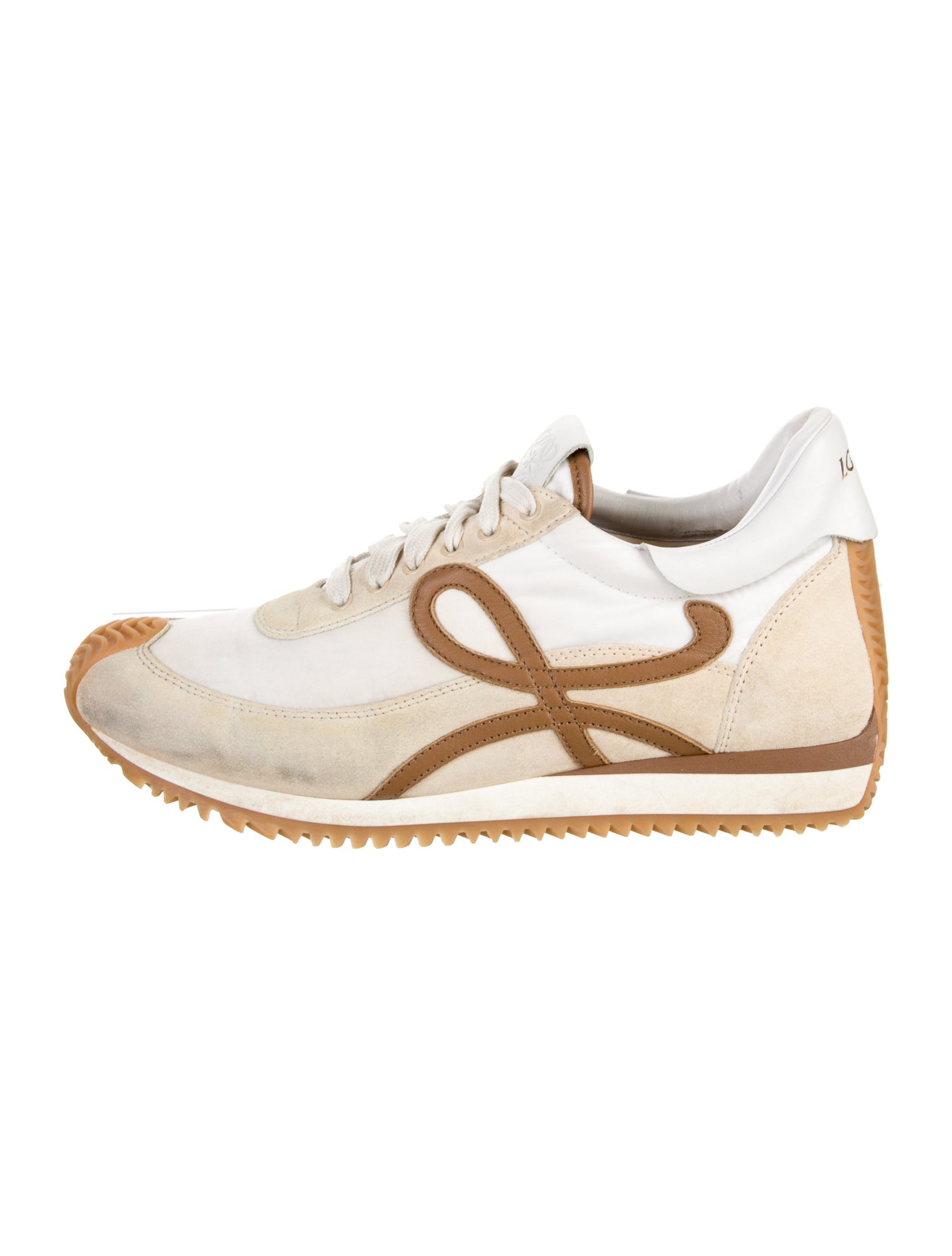 Loewe Suede Colorblock Pattern Sneakers