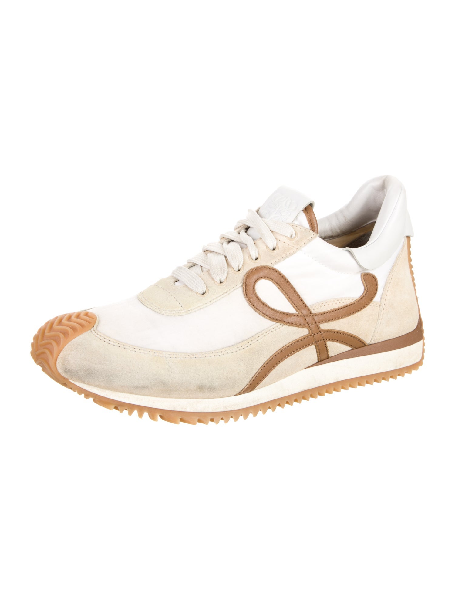 Loewe Suede Colorblock Pattern Sneakers