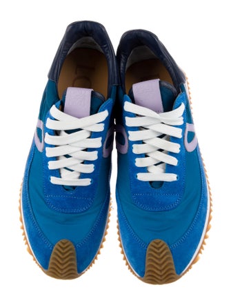 Loewe Suede Colorblock Pattern Athletic Sneakers
