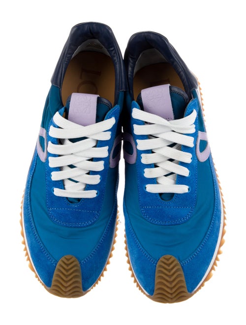 Loewe Suede Colorblock Pattern Athletic Sneakers