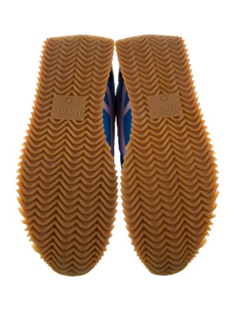 Loewe Suede Colorblock Pattern Athletic Sneakers
