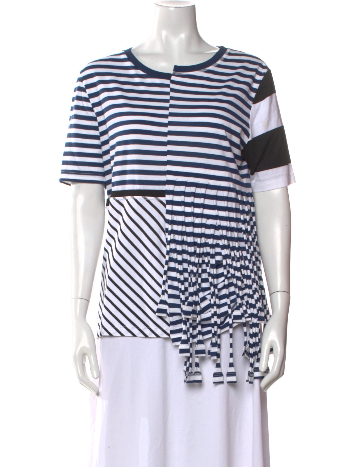 Loewe Fringe Multi-Border Striped T-Shirt