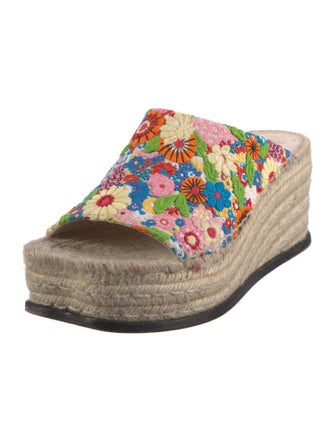 Loewe Floral Print Embroidered Accent Espadrilles