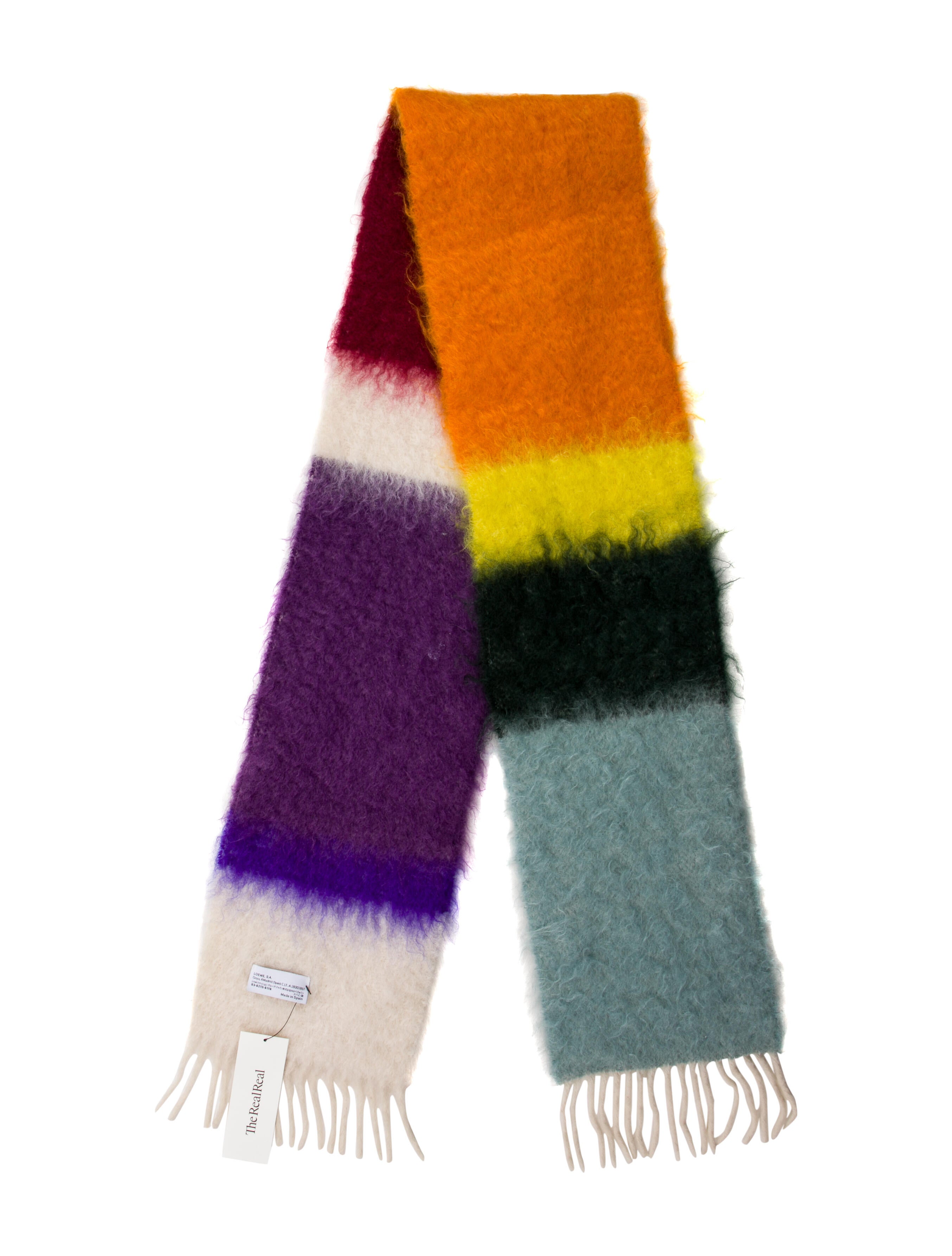 Loewe Mohair Colorblock Pattern Scarf