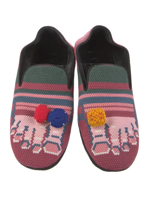 Loewe Striped Grosgrain Trim Loafers