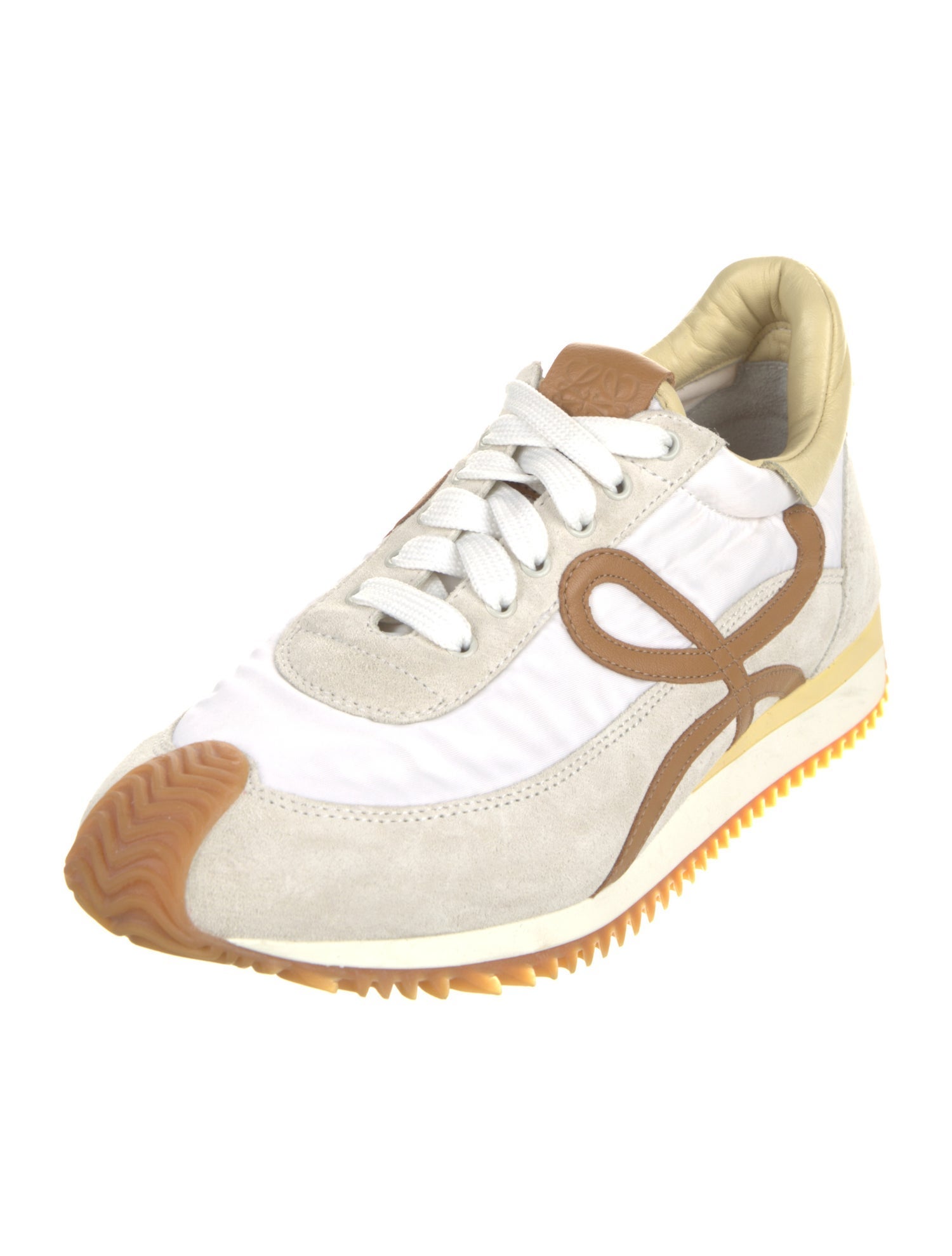 Loewe Suede Colorblock Pattern Sneakers