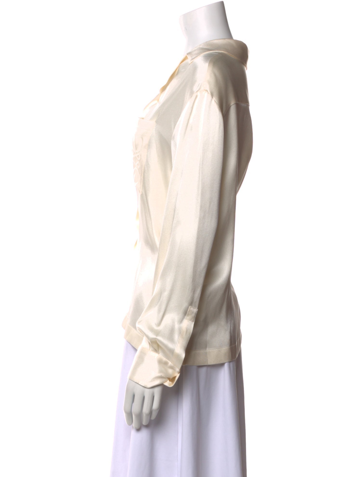 Loewe Silk V-Neck Button-Up Top