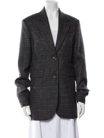 Loewe Wool Houndstooth Print Blazer