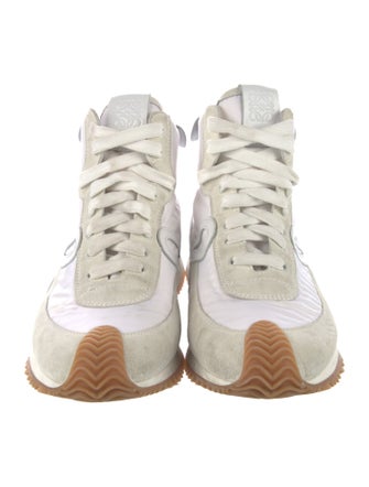 Loewe Suede Embroidered Accent Wedge Sneakers