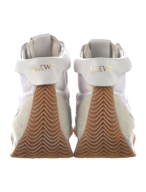 Loewe Suede Embroidered Accent Wedge Sneakers