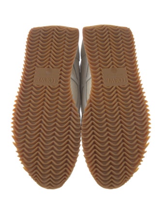 Loewe Suede Embroidered Accent Wedge Sneakers