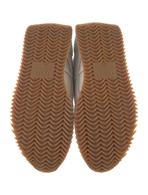 Loewe Suede Embroidered Accent Wedge Sneakers