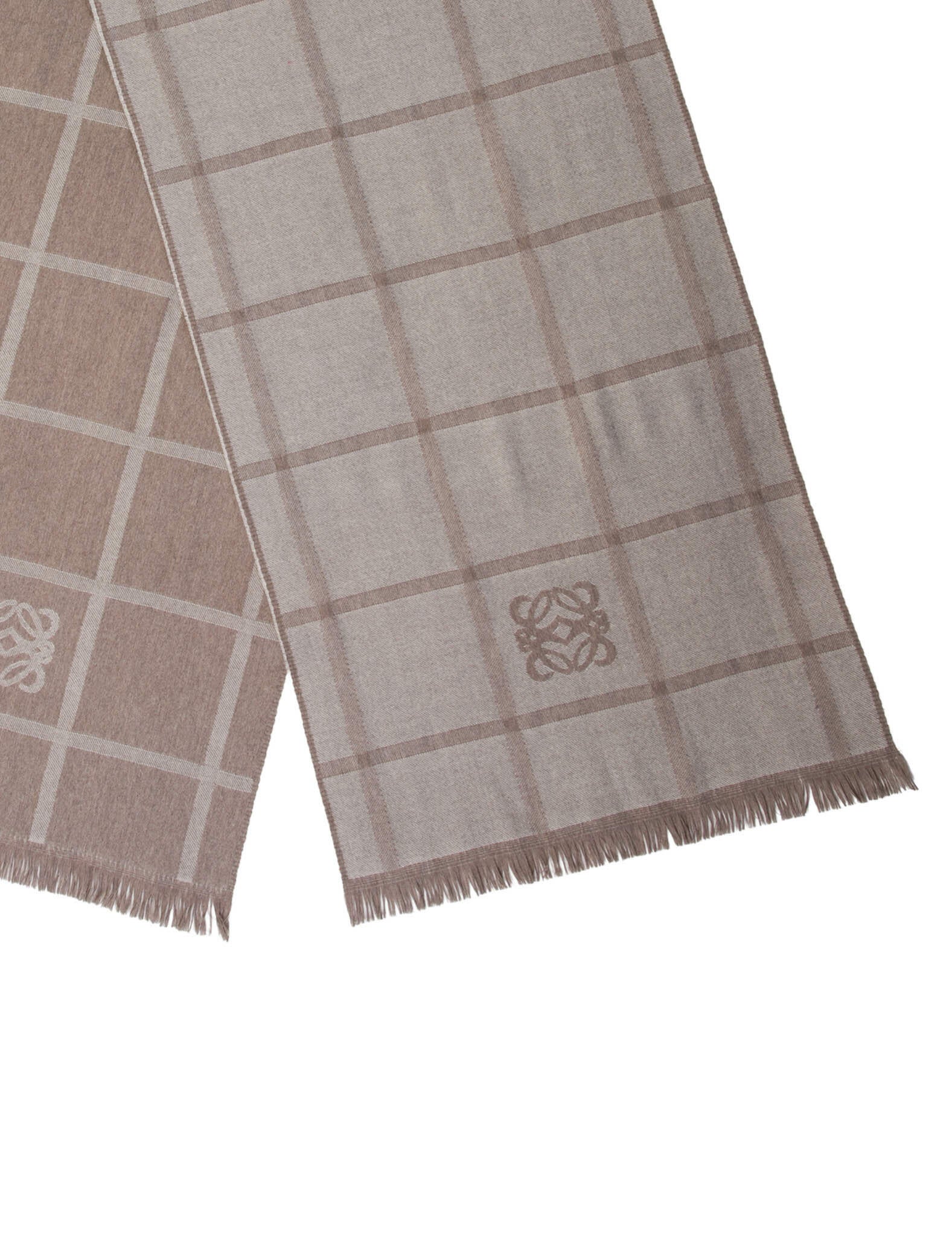 Loewe Wool Plaid Print Snood w/ Tags