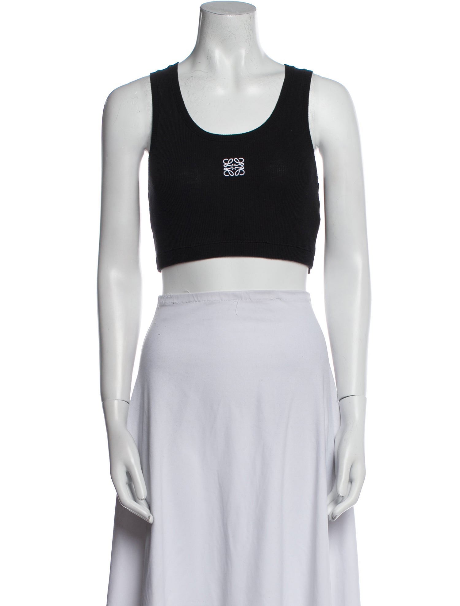 Loewe Graphic Print Scoop Neck Crop Top