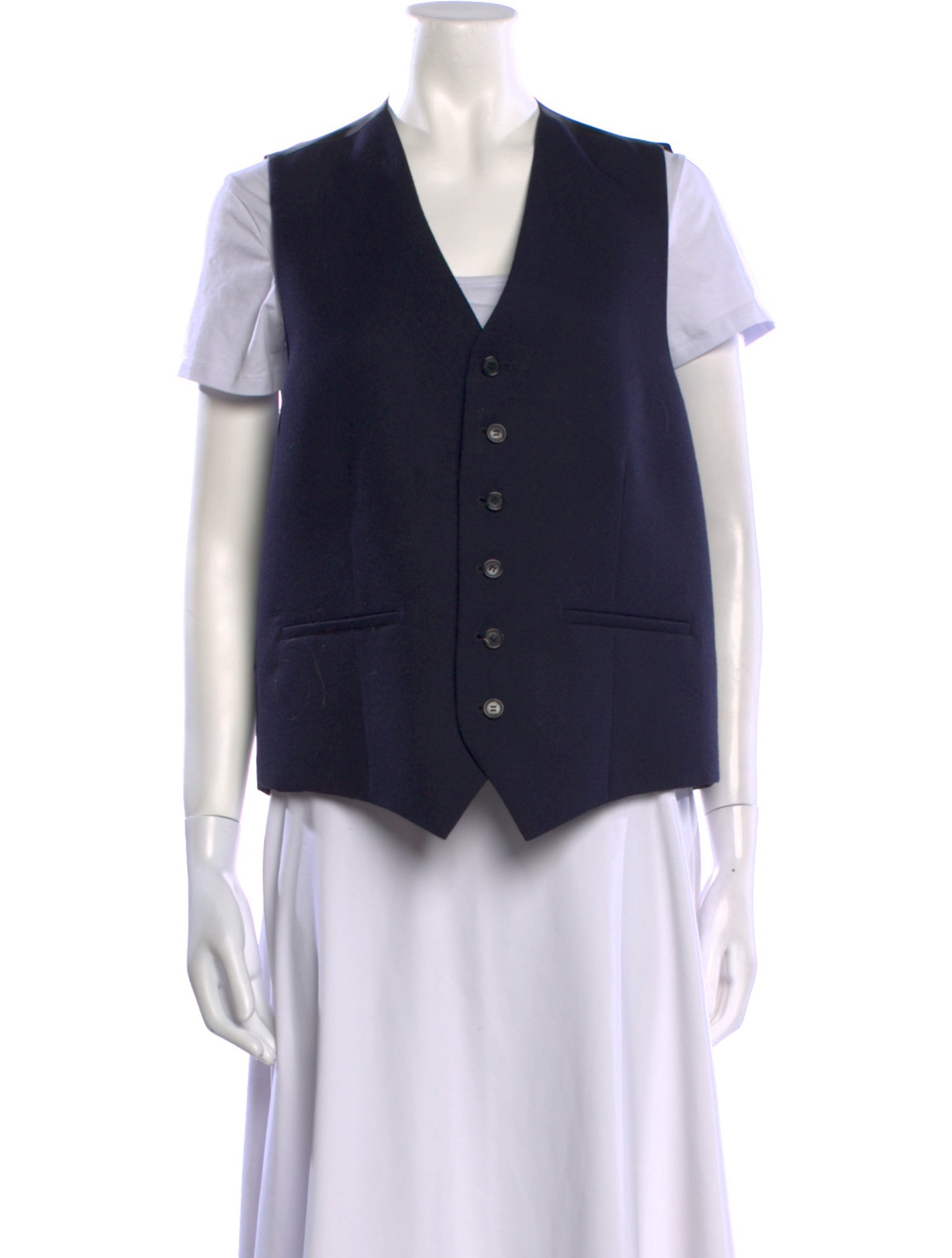 Loewe Wool V-Neck Button-Up Top