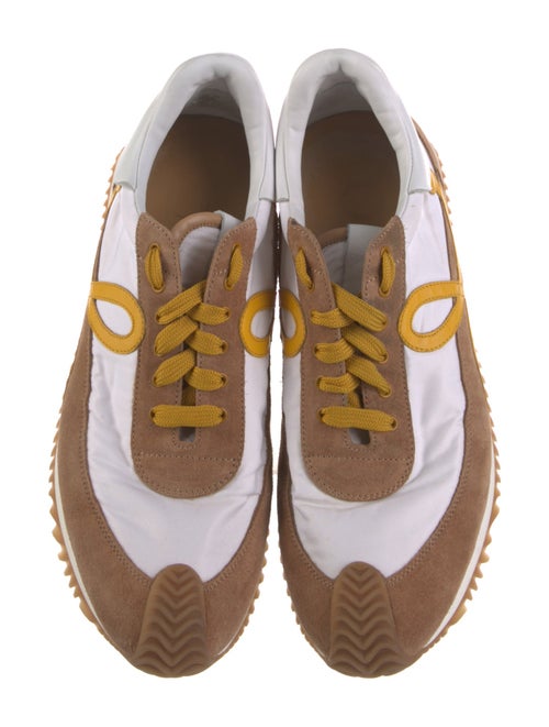 Loewe Suede Colorblock Pattern Athletic Sneakers