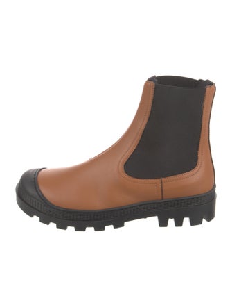 Loewe Leather Colorblock Pattern Chelsea Boots