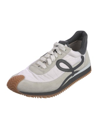 Loewe Suede Colorblock Pattern Sneakers