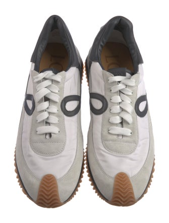 Loewe Suede Colorblock Pattern Sneakers