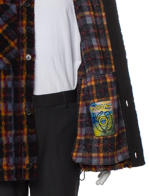 Loewe Fleece Overshirt Plaid Print Windbreaker