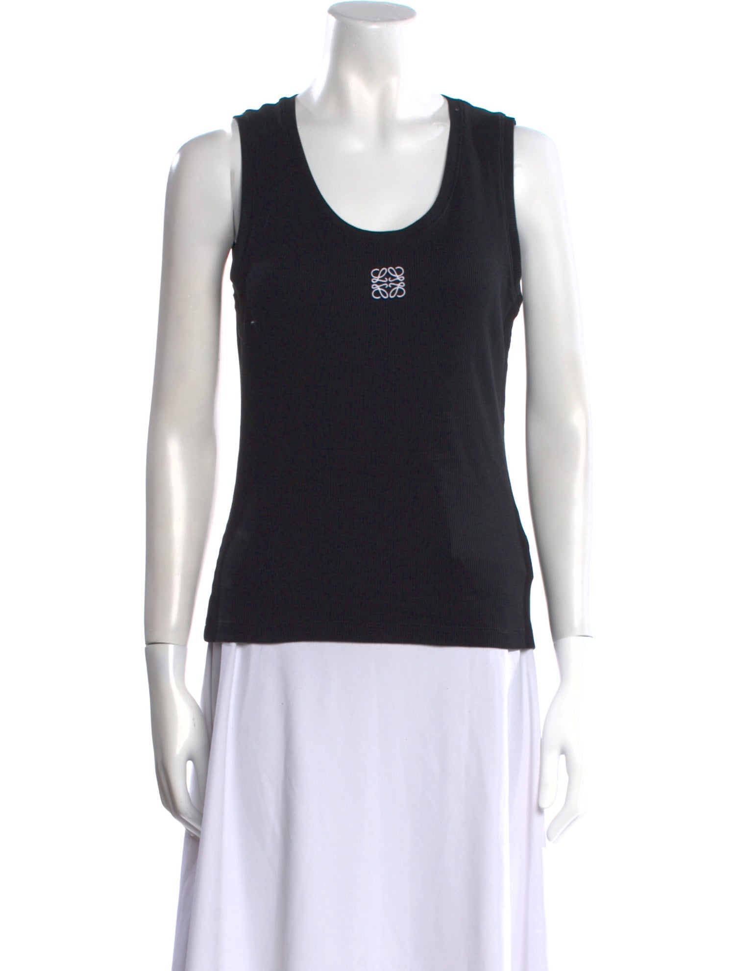 Loewe Anagram Logo Ribbed Scoop Neck Top