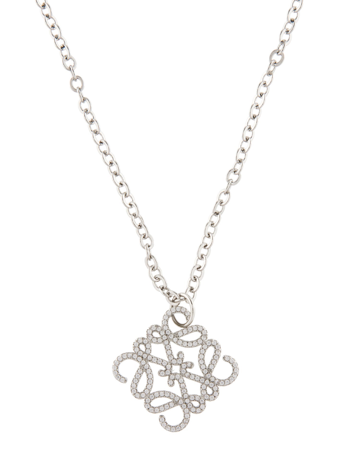Loewe Crystal Anagram Pendant Necklace