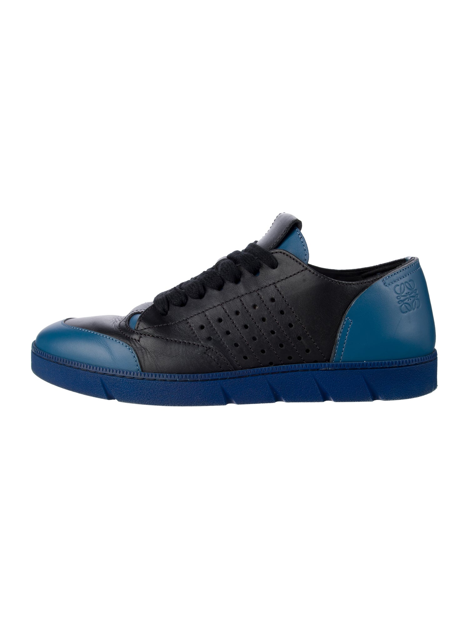 Loewe Leather Colorblock Pattern Sneakers