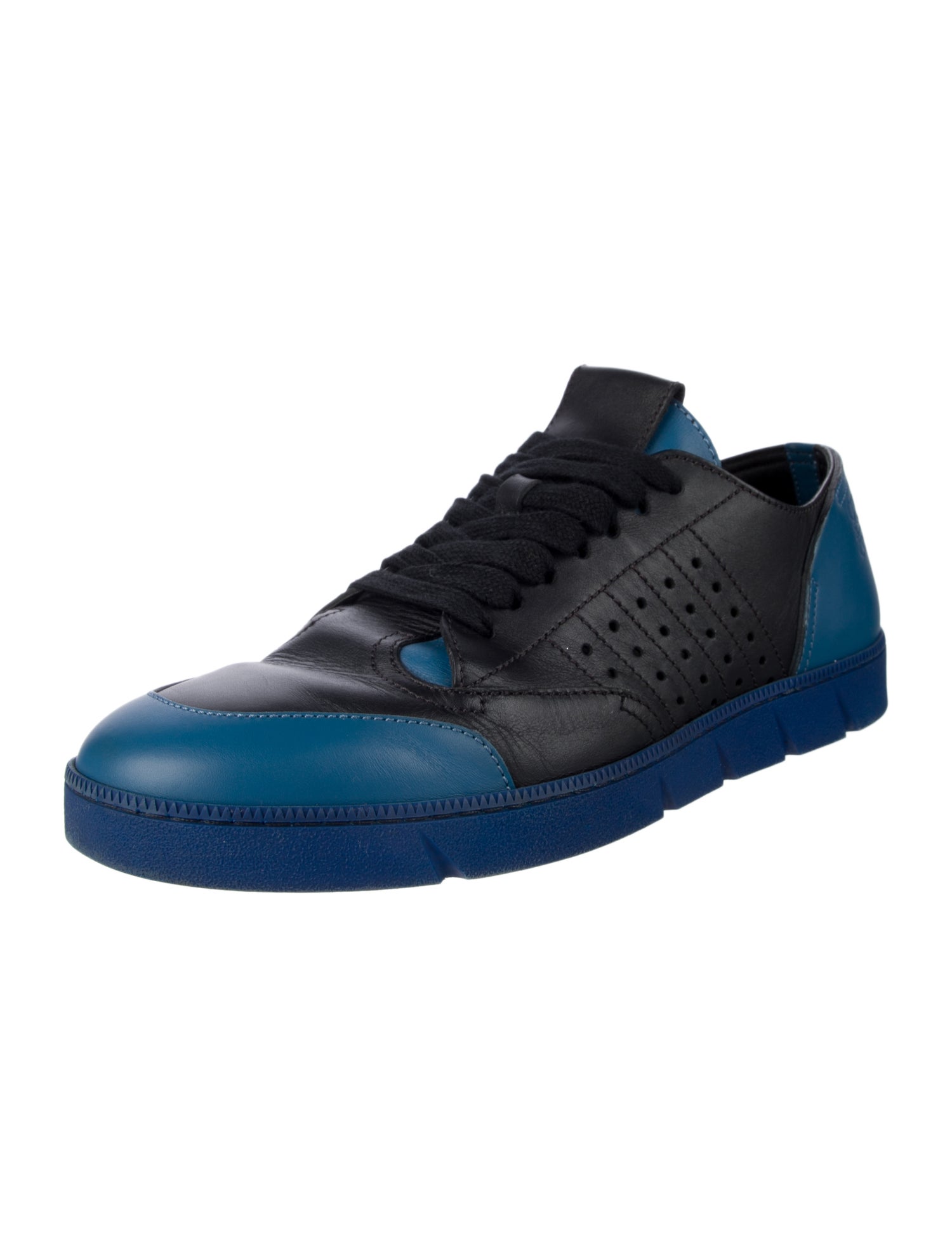 Loewe Leather Colorblock Pattern Sneakers
