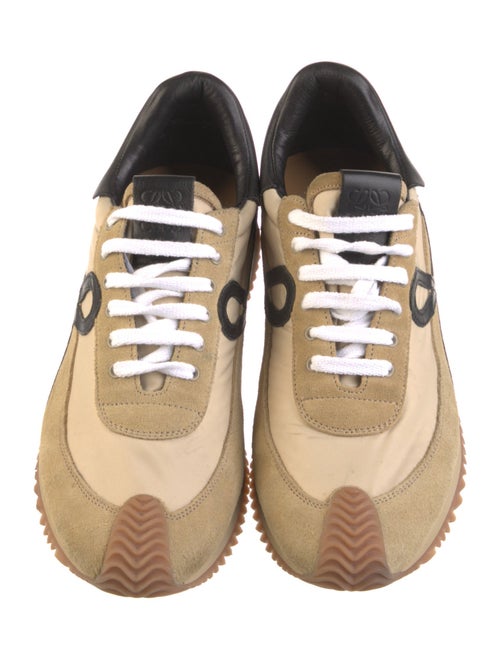 Loewe Suede Colorblock Pattern Athletic Sneakers