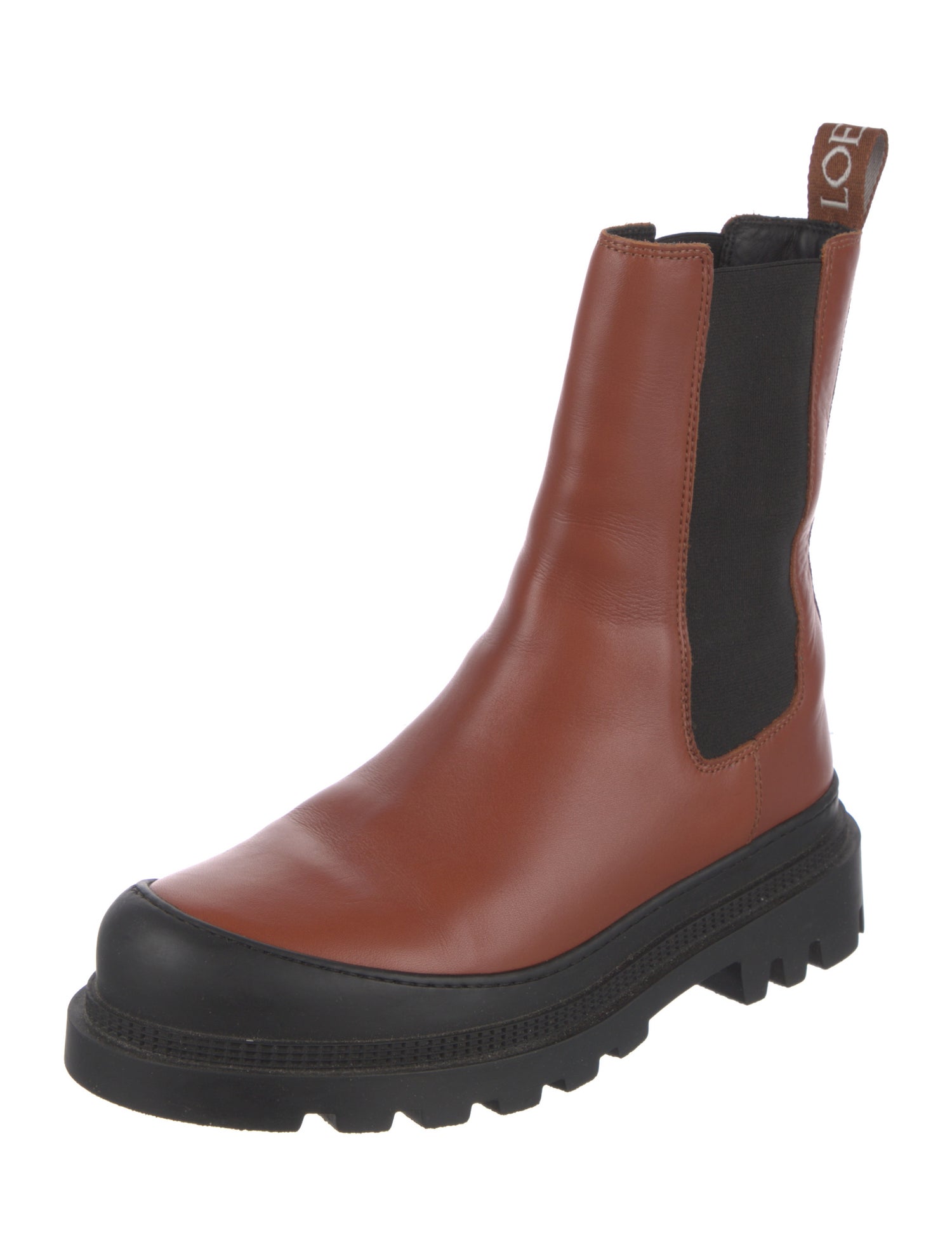 Loewe Leather Colorblock Pattern Chelsea Boots