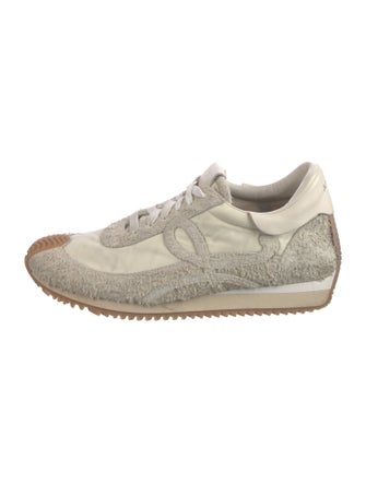 Loewe Suede Leather Trim Embellishment Sneakers