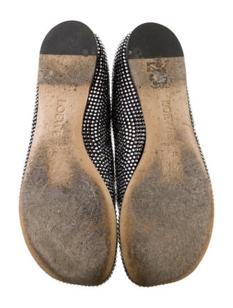 Loewe Suede Crystal Embellishments Flats