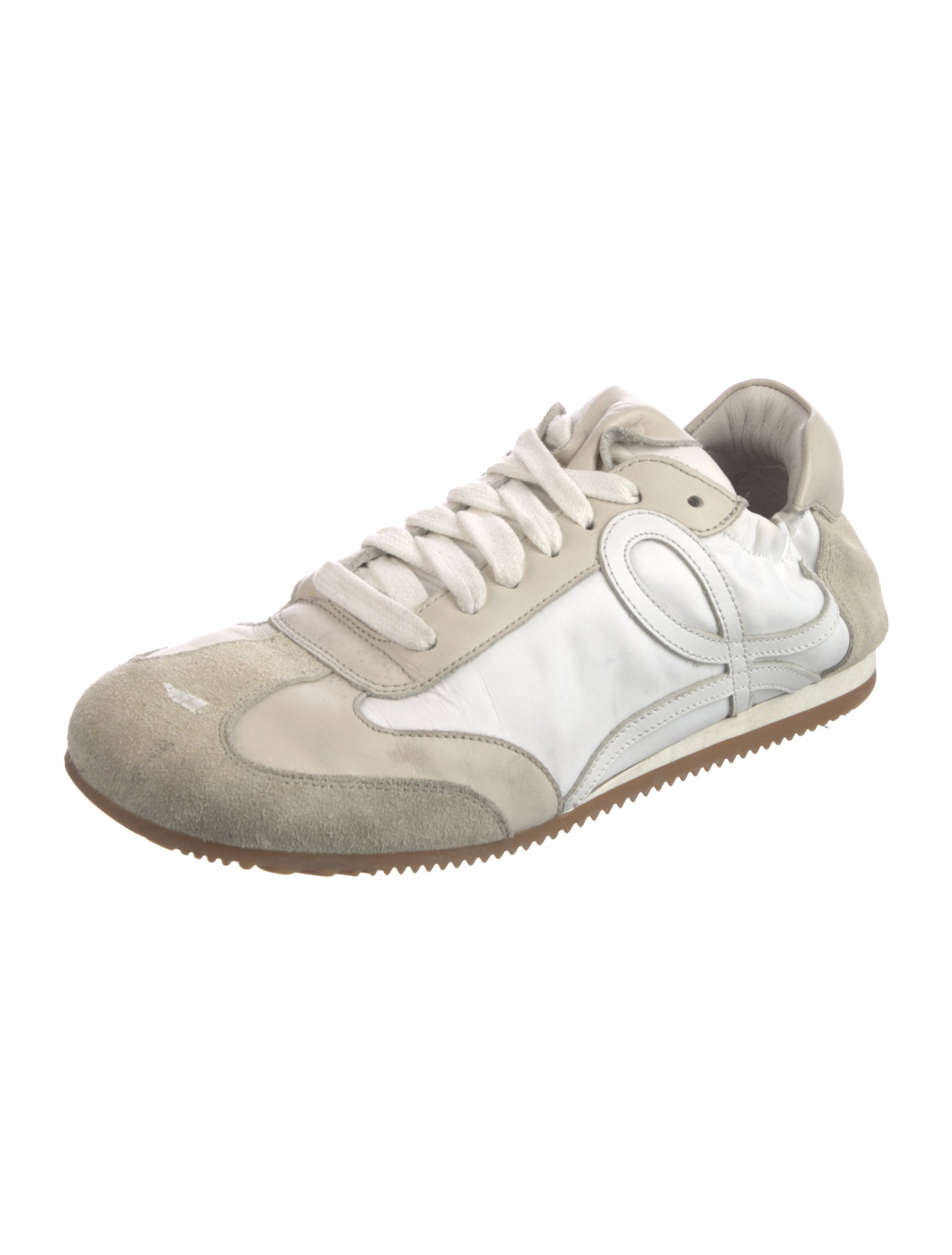 Loewe Leather Colorblock Pattern Sneakers