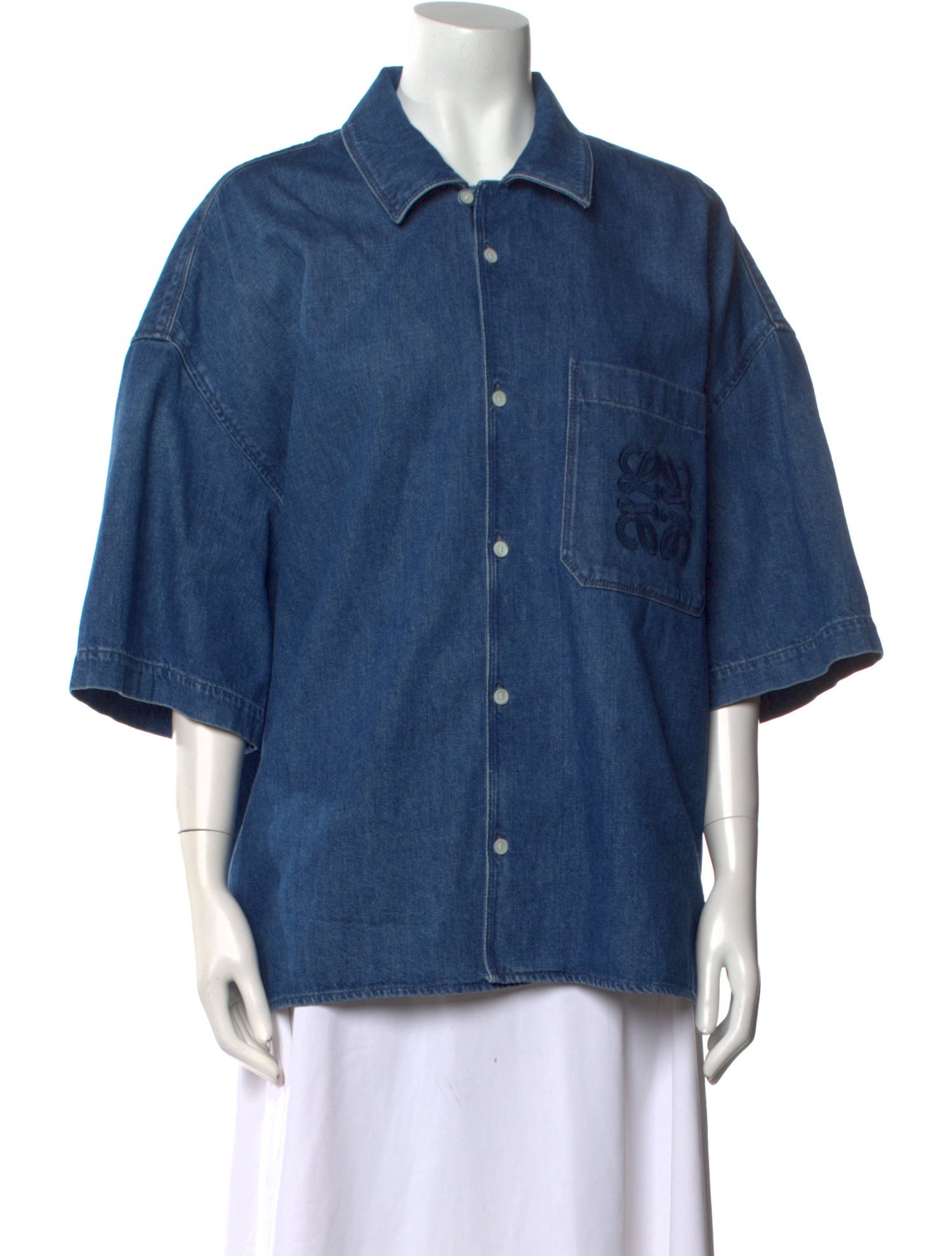 Loewe Three-Quarter Sleeve Button-Up Top