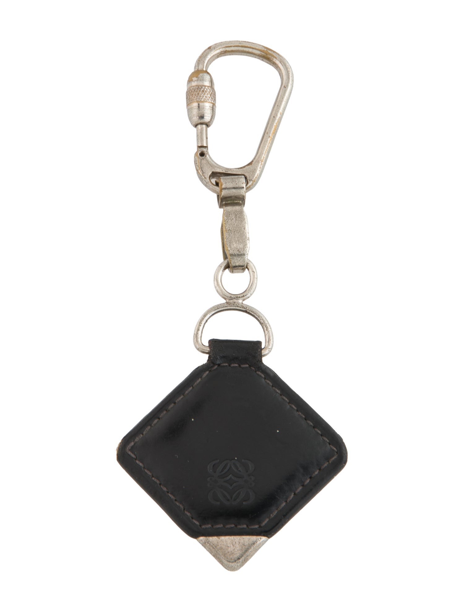 Loewe Silver-Tone Leather Charm Keychain
