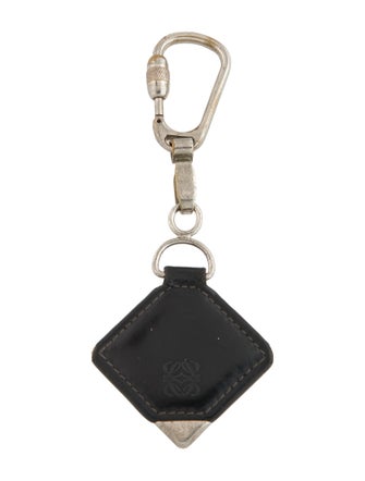 Loewe Silver-Tone Leather Charm Keychain