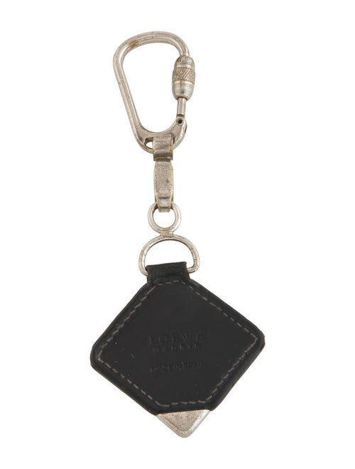 Loewe Silver-Tone Leather Charm Keychain