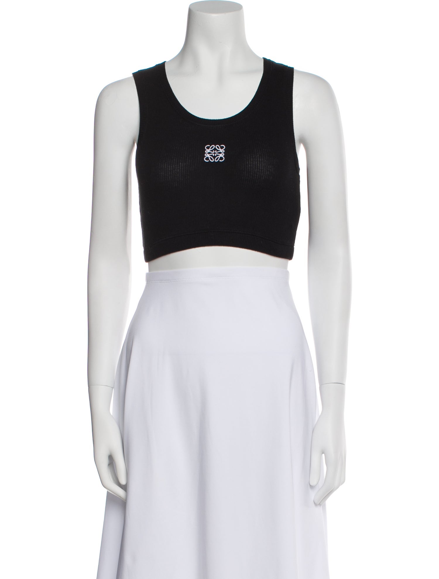 Loewe Graphic Print Scoop Neck Crop Top