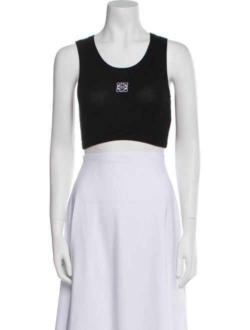 Loewe Graphic Print Scoop Neck Crop Top