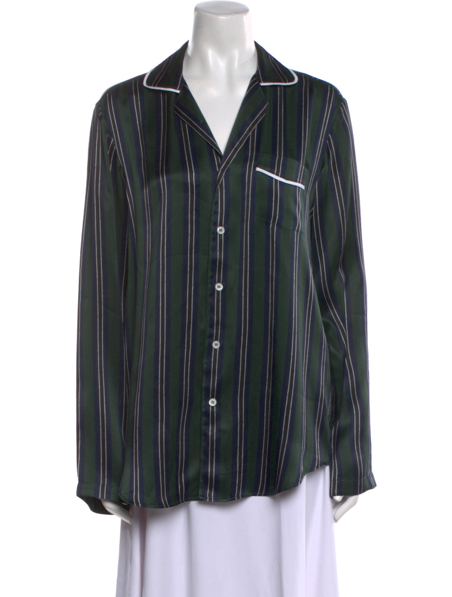 Loewe Silk Striped Button-Up Top