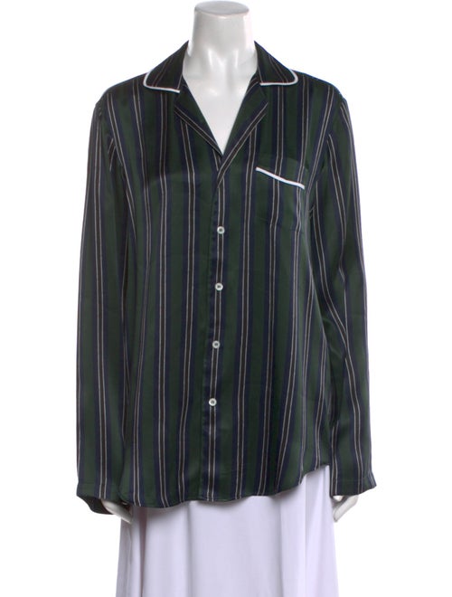 Loewe Silk Striped Button-Up Top
