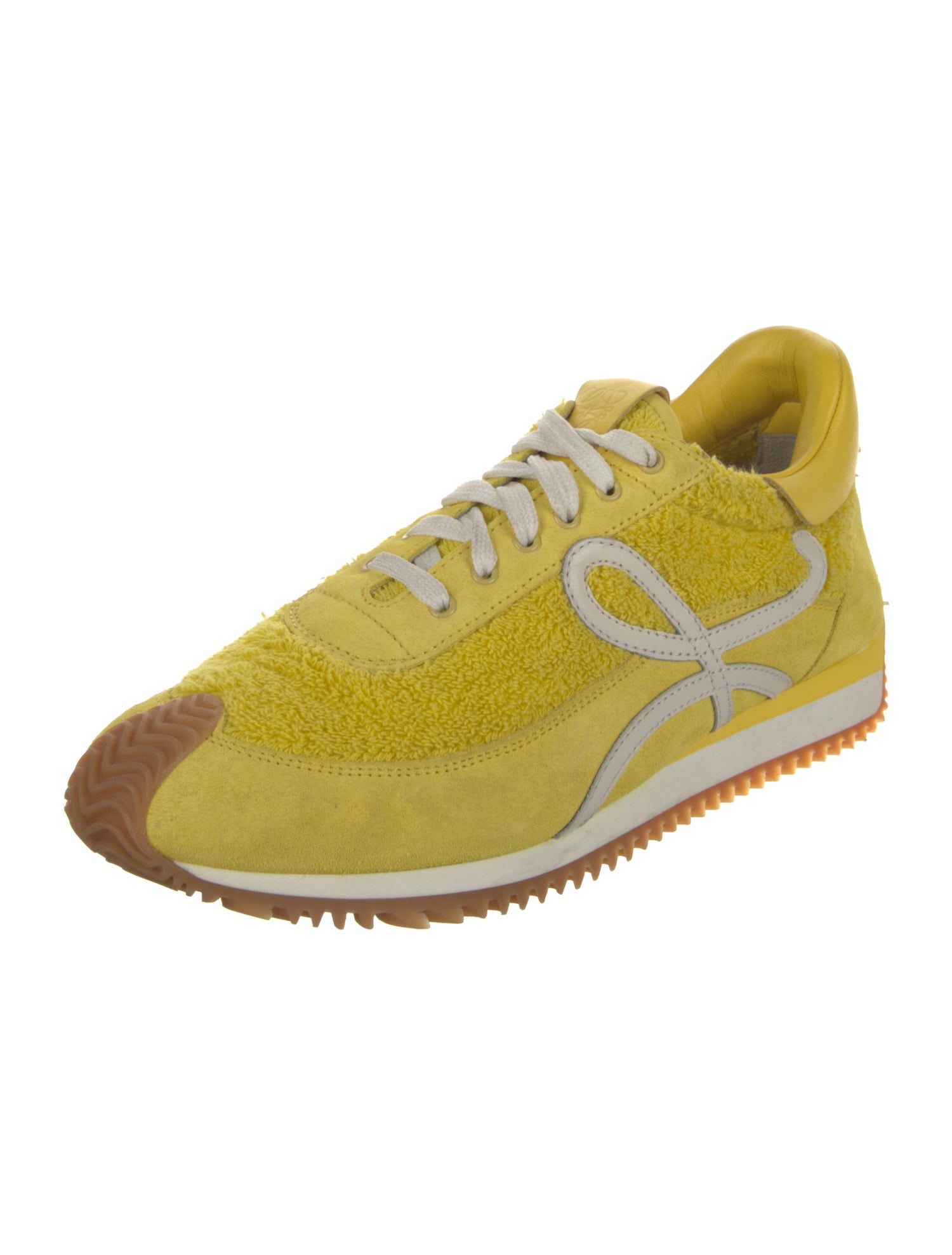 Loewe Suede Colorblock Pattern Athletic Sneakers