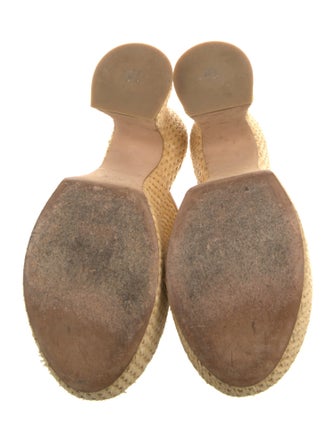 Loewe Straw Leather Trim Embellishment Slides