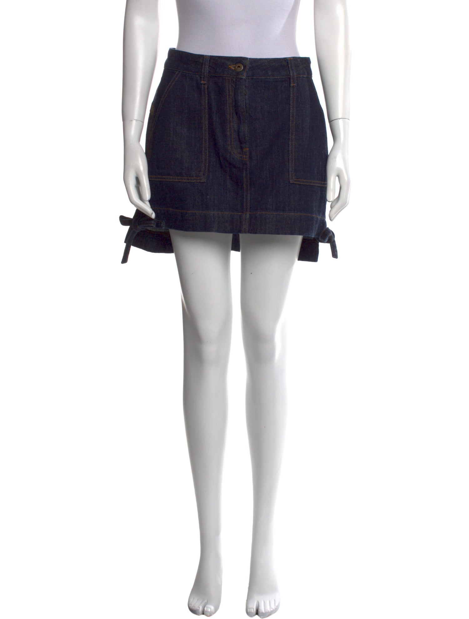 Loewe Denim Anagram Mini Skirt