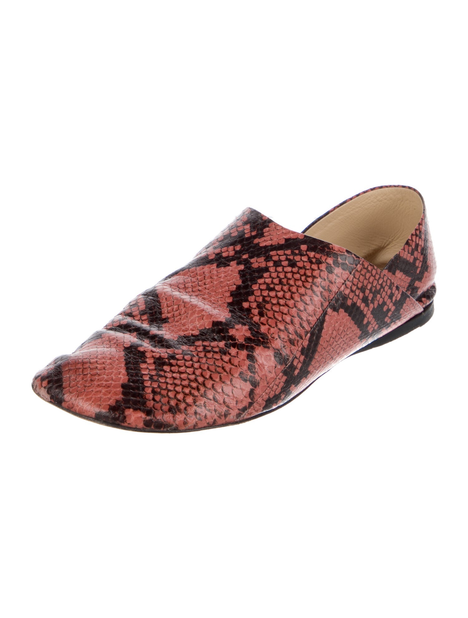 Loewe Embossed Leather Animal Print Loafers