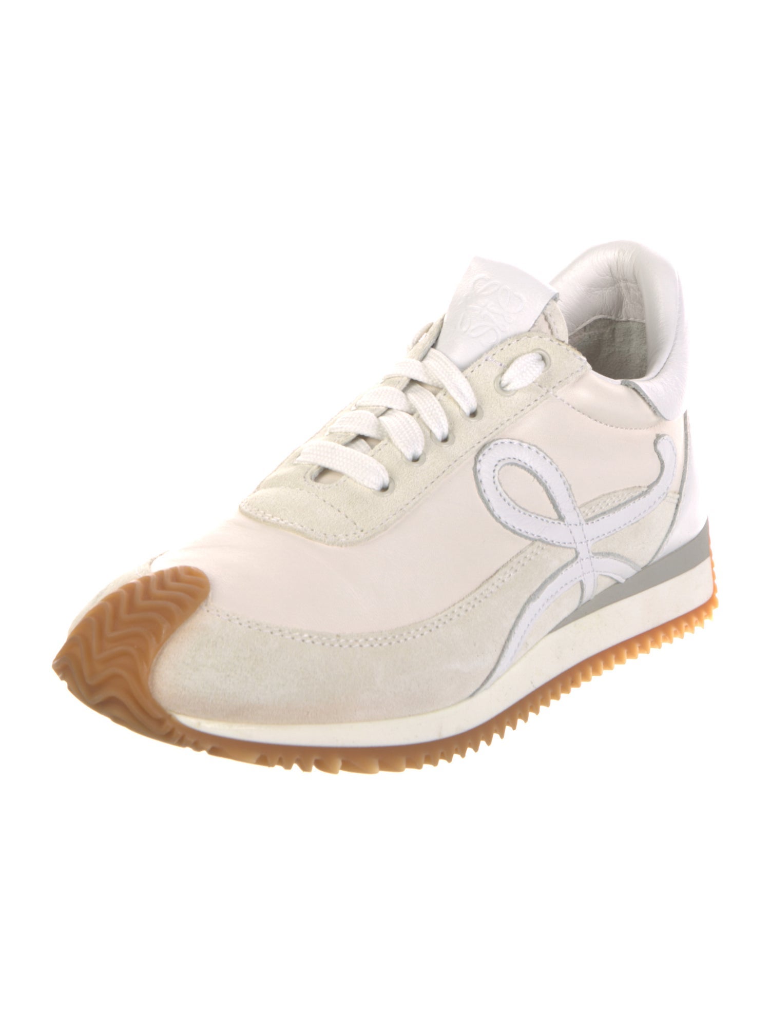 Loewe Leather Colorblock Pattern Sneakers